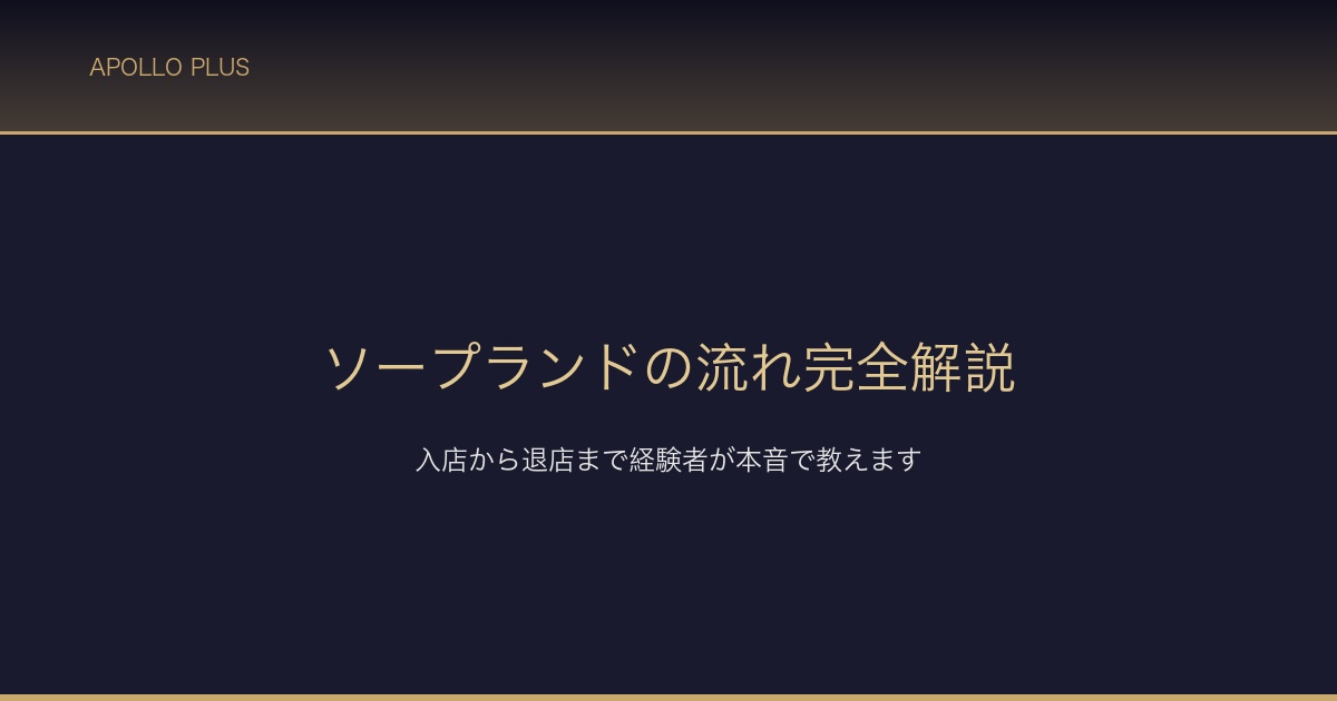 ソープランドの流れ完全解説 サムネイル