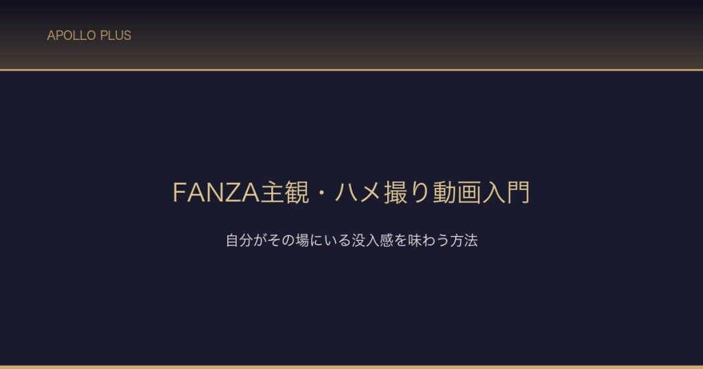 FANZA主観ハメ撮り動画入門 サムネイル