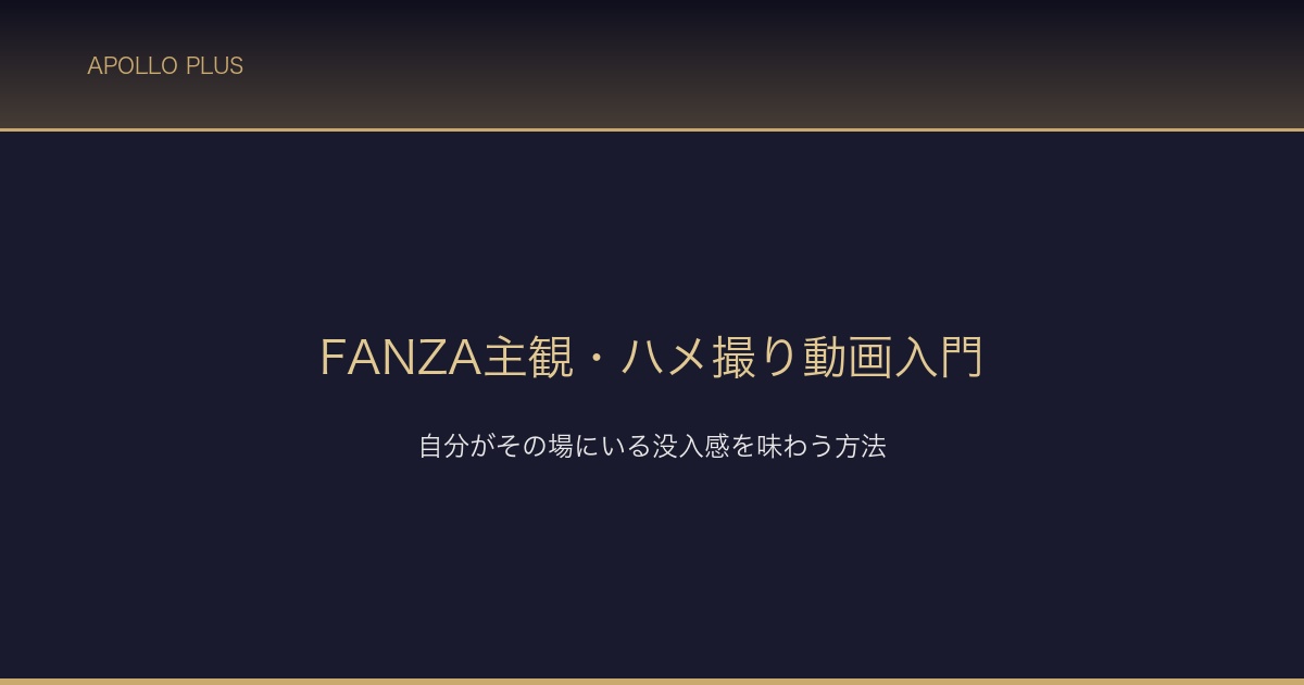 FANZA主観ハメ撮り動画入門 サムネイル
