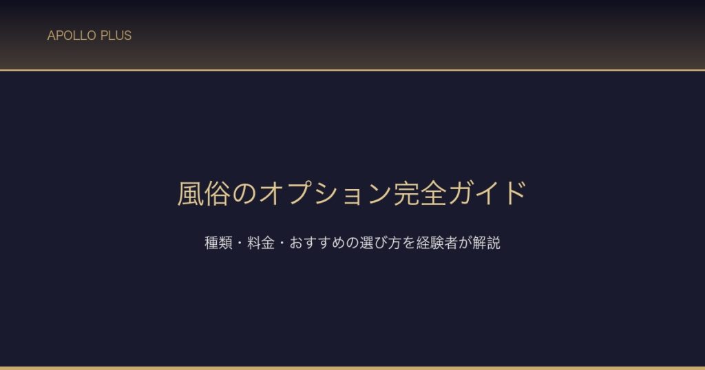 風俗オプション完全ガイド サムネイル